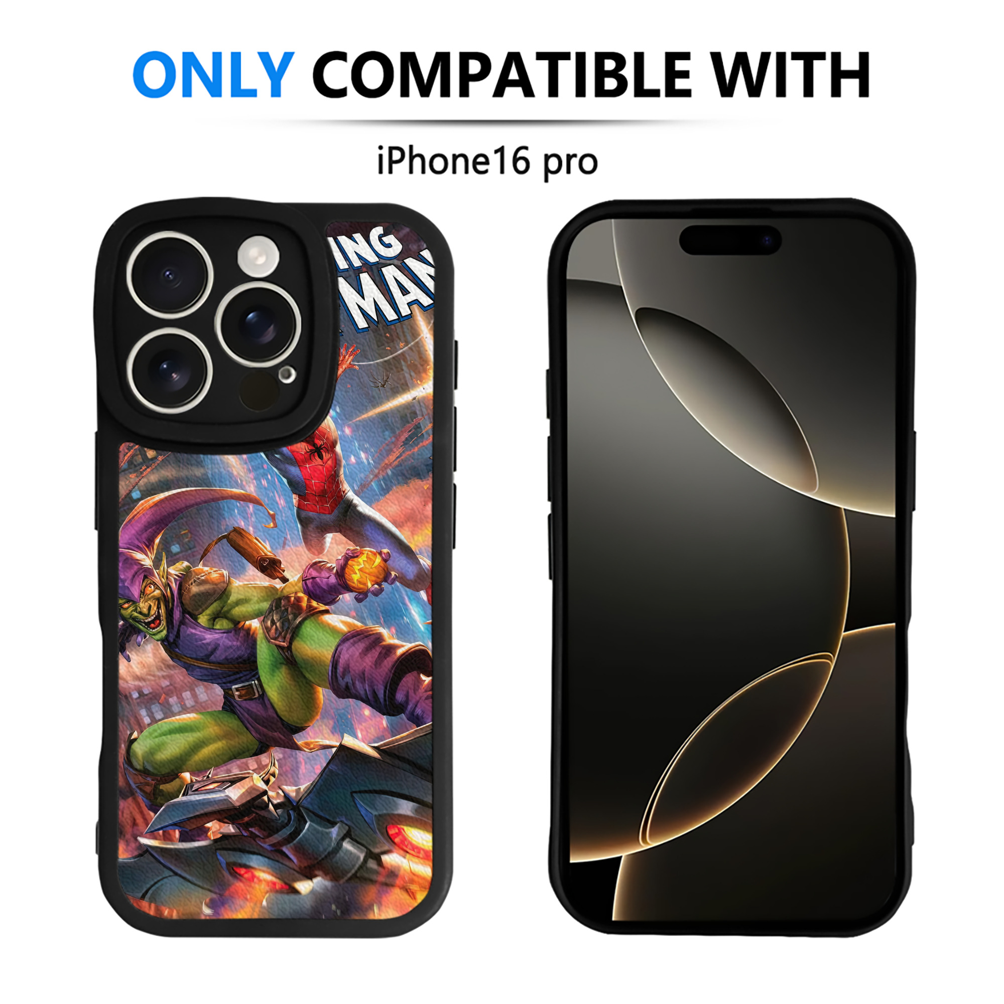Spider Man スパイダーマン 【iPhone 16シリーズ対応】シリコンスマホケース（レザー調） 材質：シリコン